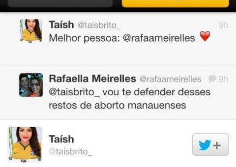 Tuiteira piora e chama manauenses de "resto de aborto"