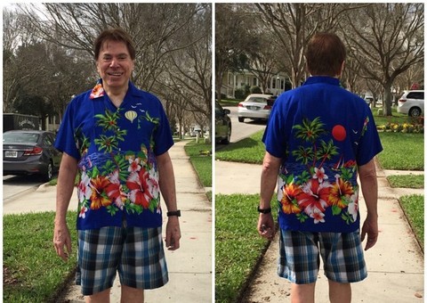 Silvio Santos posa com look de gosto duvidoso durante férias