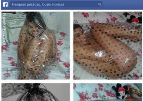 Garota se embrulha de presente pro namorado e posta foto no Facebook