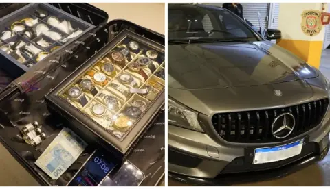 Relógios e carro de luxo apreendidos na Operação Narciso