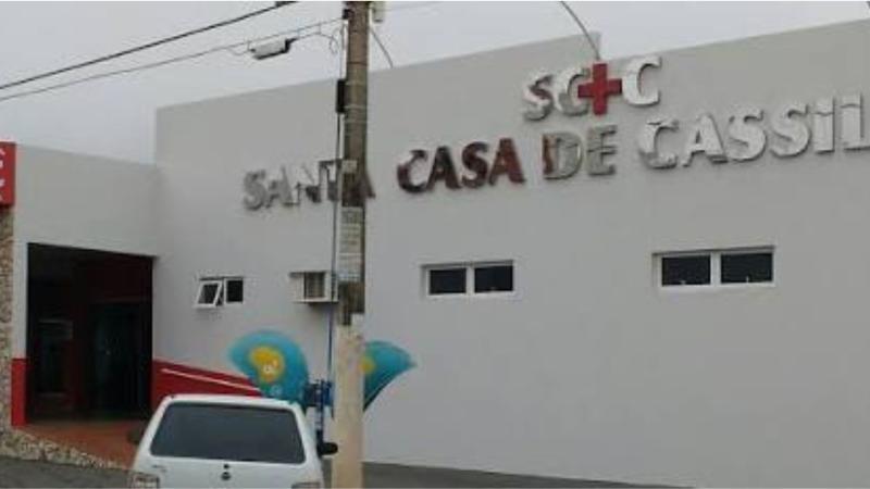 Fachada da Santa Casa de Cassilândia, hospital em Mato Grosso do Sul