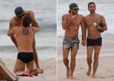 Caio Castro é confundido com homossexual beijando seu namorado 