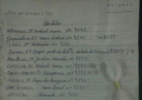 Em Manaus, Policia encontra com traficante lista com nomes de mulheres que seriam consumidoras de drogas