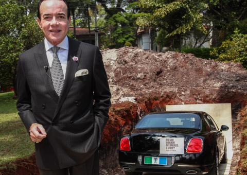 Empresário e socialite Chiquinho Scarpa enterra carro de R$ 1 milhão