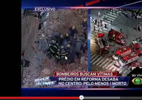 Veja em vĩdeo resgate de desabamento de prédio em São