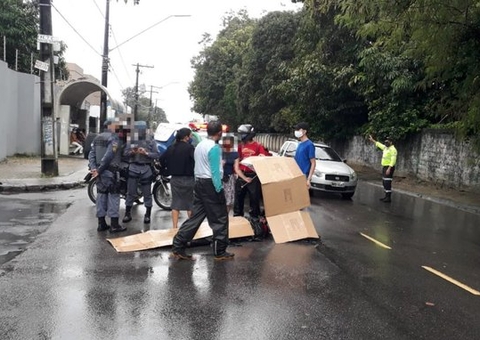 Motociclista fica ferido após acidente no Parque das Laranjeiras 