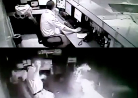 Rádio explode ao lado de porteiro em prédio do DF; veja vídeo