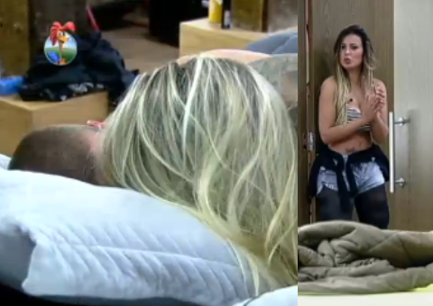 Andressa pega Bárbara e Mateus na cama e detona peoa. Veja