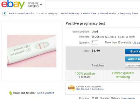 Testes de gravidez positivos começam a ser vendidos na internet 