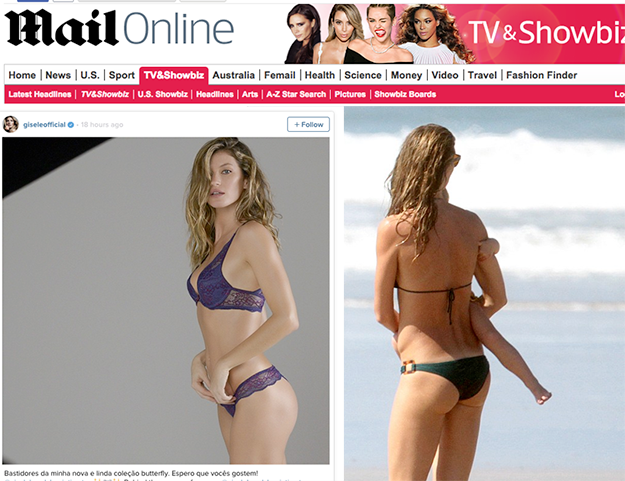 Jornal inglês comenta sobre corpo de Gisele Bundchen com ironia