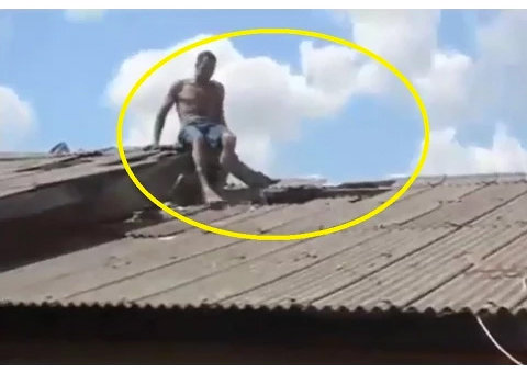 Ladrão quebra telhados fugindo de moradores no Mato Grosso