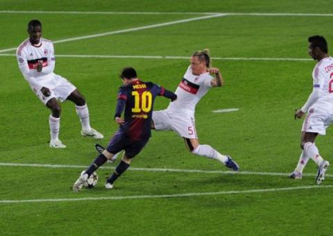 Barcelona goleia Milan e avança na Liga dos Campeões