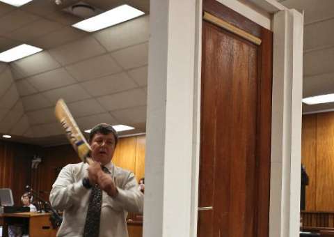 Especialista analisa em tribunal porta atingida por Pistorius