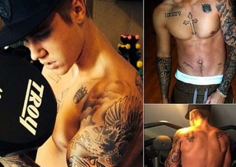Justin Bieber exibe músculos no Instagram, " Não se assuste"