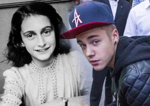 Justin Bieber causa indignação no Museu de Anne Frank