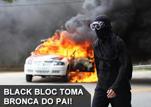 Black Block leva brinca do pai no meio de protesto