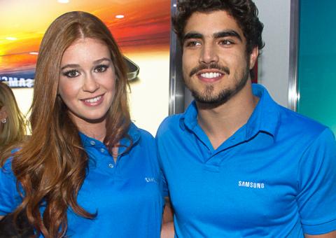 Caio Castro e Marina Ruy Barbosa vão juntos a evento
