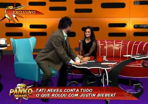 Pânico humilha Tati Neves, mulher que postou vídeo com Justin Bieber