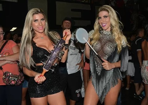 Irmãs Minerato exibem decotão em modelitos provocantes durante evento