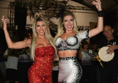 Irmãs Minerato exibem corpão e caem no samba em quadra da Gaviões 