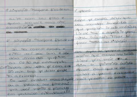 Carta revela sadismo de manicure que sequestrou  menino