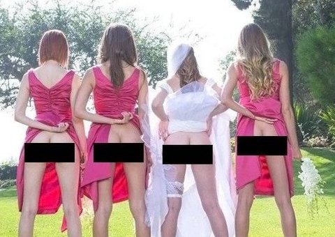 Fotos de bumbum de fora em casamento viram moda