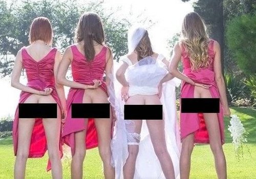 Fotos de bumbum de fora em casamento viram moda