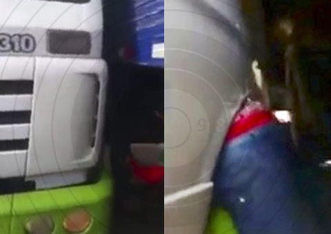 VÍDEO: Trabalhador do Porto Chibatão fica preso em pneu e quase morre esmagado