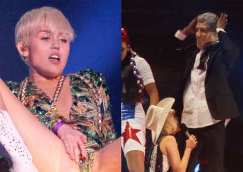 Miley Cyrus simula sexo oral em show