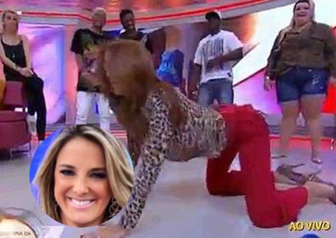 Ticiane Pinheiro dá uma de funkeira e faz quadradinho de 8 ao vivo, veja
