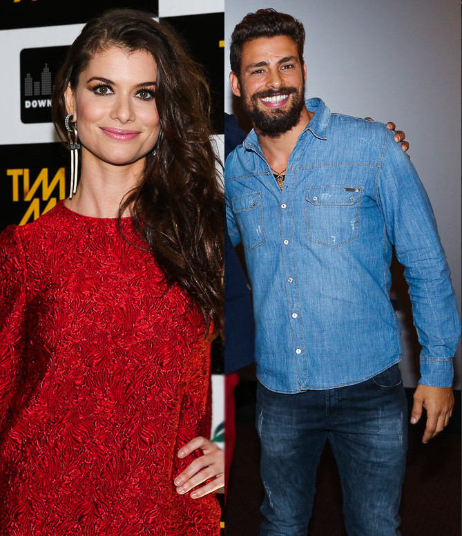 Ex-namorados, Cauã Reymond e Alinne Moraes se ignoram em estreia de filme