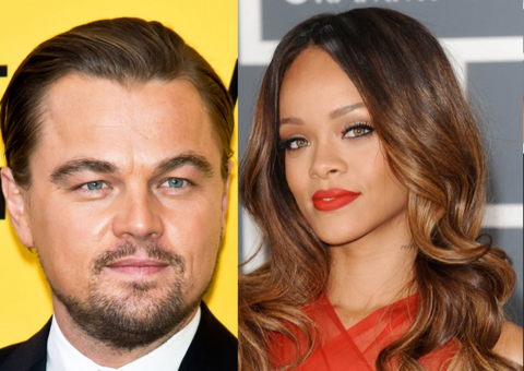Leonardo DiCaprio e Rihanna trocam beijos em festa