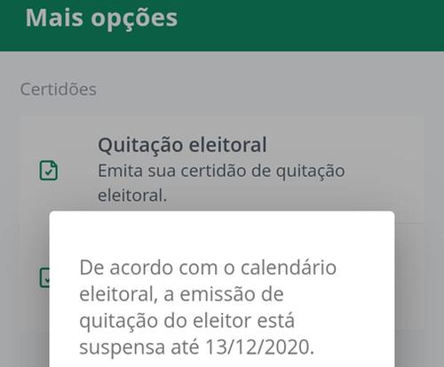 Emissão de certidão de quitação reinicia nesta segunda, diz TSE