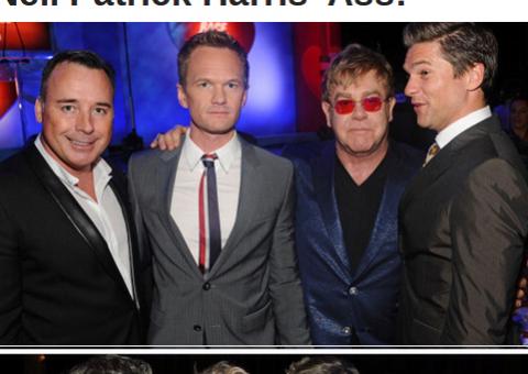 Marido de Elton John dá apalpada em bunda de ator