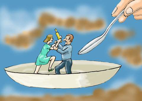 Mulher acerta homem que tentou livrá-la do marido