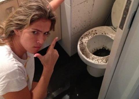  Ex-BBB Fani mostra foto do banheiro sujo