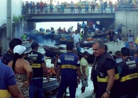 Feira irregular montada no entorno do Adolpho Lisboa é retirada