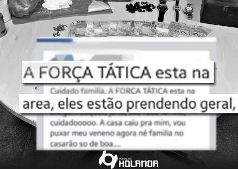 Depois de preso, traficante posta alerta no Facebook: "A Força Tática está na área"