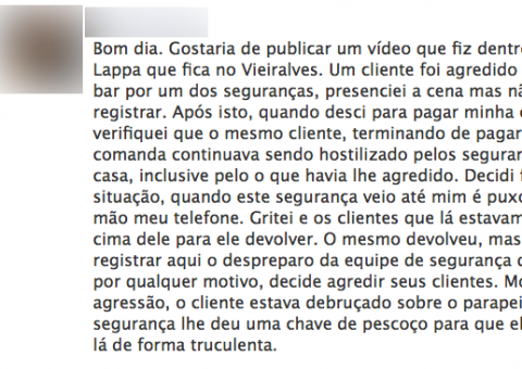 Durante briga dentro de bar no Vieiralves, seguranças tomam celular das mãos de cliente