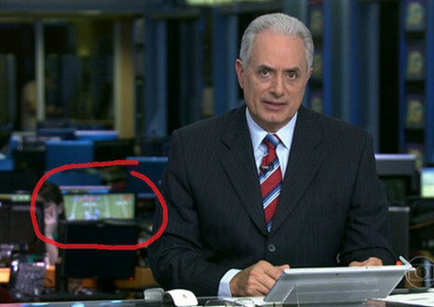 Flagra: Redação assiste futebol da concorrente durante Jornal da Globo
