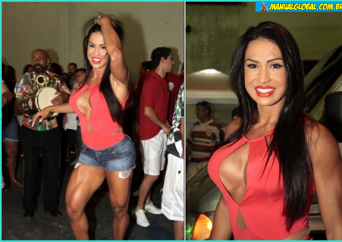 Gracyanne Barbosa com os seios deformados devido ao excesso de musculação