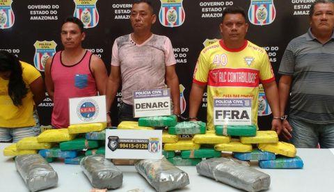 Quinteto é preso com 40 quilos de drogas em Manaus 