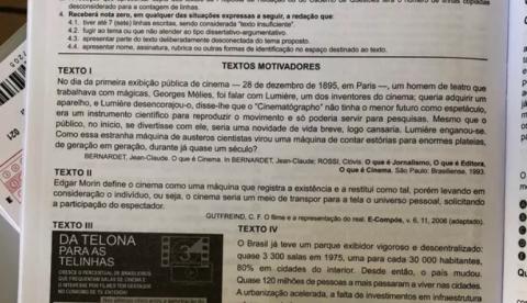  Foto do caderno de questões do Enem ‘vaza’ logo após iníco da prova; Inep se pronuncia