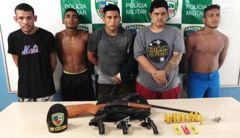 Grupo suspeito de integrar facção é preso com armas em Manaus