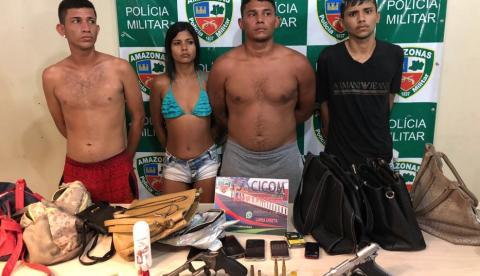 Quarteto armado é preso suspeito de cometer arrastões em Manaus