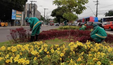 Ações de paisagismo e manutenções em jardins são intensificadas em Manaus 