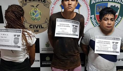 Dupla é presa e adolescente apreendida suspeitos de vender drogas em Manaus 