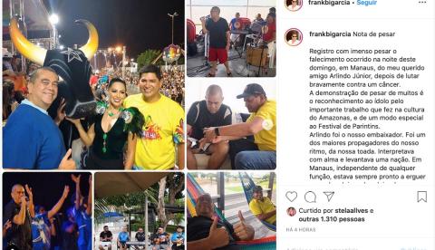 Prefeito de Parintins, Bi Garcia decreta luto no município após perda de Arlindo Jr. 