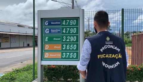 Procon encontra gasolina a R$ 3,87 e notifica mais de 30 postos por preço abusivo em Manaus