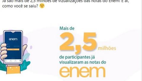 Órgão responsável pelo Enem posta mensagem com erro de português e depois apaga